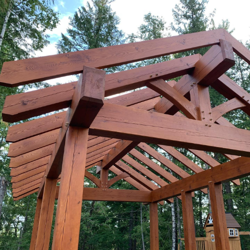 timberframe installation 2 - north columbia builders ltd